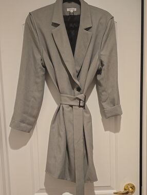 VETTA Gray Belted Tailored Blazer/Dress